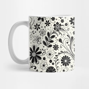 Black and White Floral Mug